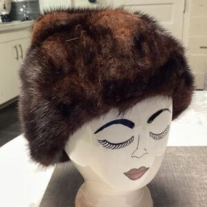 FUR HAT mahogany color MINK ?  take a look